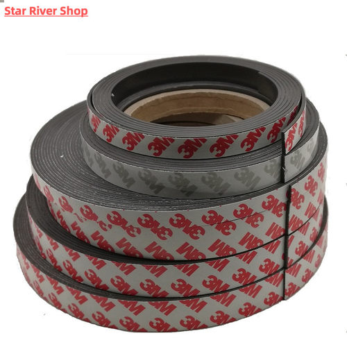 1Meter/LOT Rubber Magnet 10*1 15*1 20*1 30*1 mm Self Adhesiv