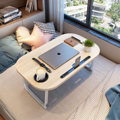 Simple standing laptop fold work table lifting computer desk