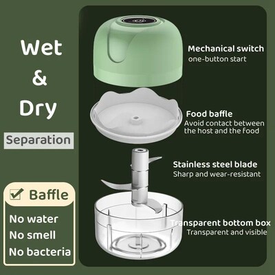 Electric Kitchen Chopper Garlic Masher Meat Grinder Mini Foo