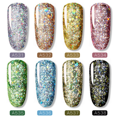 Glitter Gel Nail Polish Shiny Hybrid Varnishes Bright For Pa