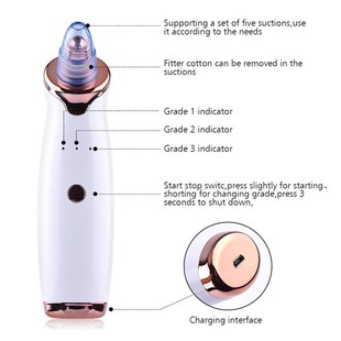 Vacuum Blackhead Remover Acne Pore Suction Face Cleaner USB