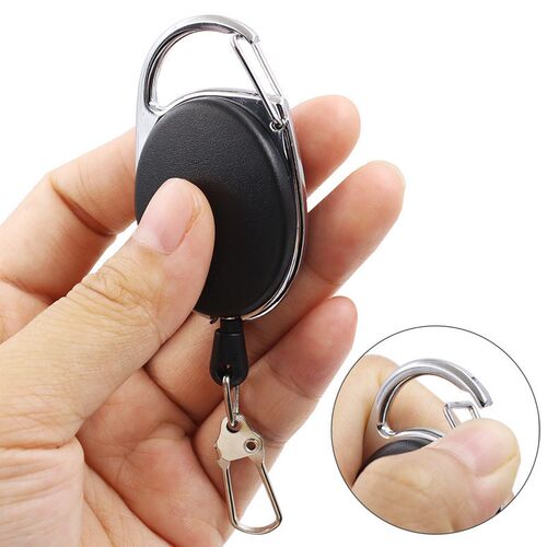 1-4pcs Retractable Key Chain Reel Badge Holder Fly Fishing Z