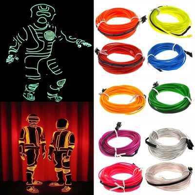 Glow EL Wire Cable LED Neon Christmas Dance Party DIY Costum