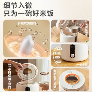 坂田釜作低糖电饭煲迷你家用123人2升L快煮电饭锅小型陶瓷油