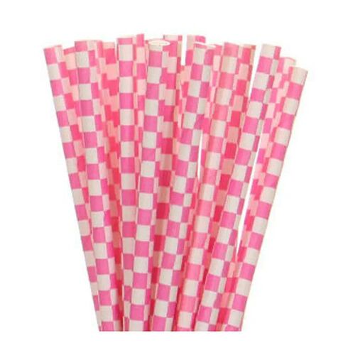 25pcs/lot Pink Paper Straws For Baby Shower Wedding Party Bi