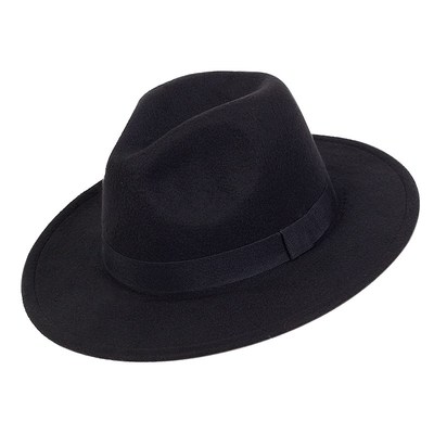Vintage Fedora Men Gentleman Wool Wide Brim Top Hat spring A
