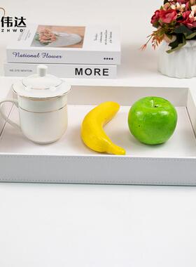 革托盘酒店大皮号黑色皮茶具质托盘果盘客房桌面革杂物AL727011皮