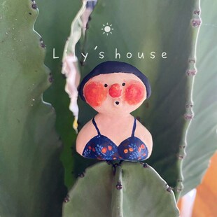 车载扩香石手作个性创意童趣小胖妞出风口香水夹车内装饰摆件香氛