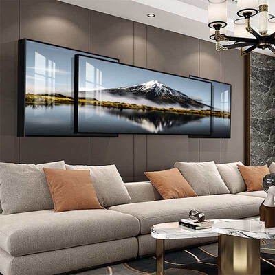 Modern atmosphere living room sofa background wall decorativ