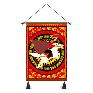 彝族挂画布艺民宿客栈挂毯客房墙壁少数民族风竖版挂布背景布定制