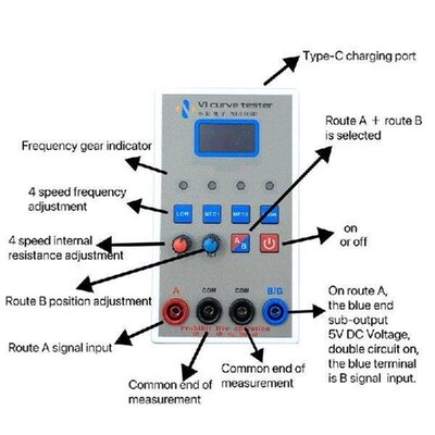 OLED Display Dual Channels Handheld VI Curve Tester ASA