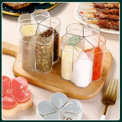 5-in-1 BBQ Spice Bottle Plastic Salt Can Pepper Shaker