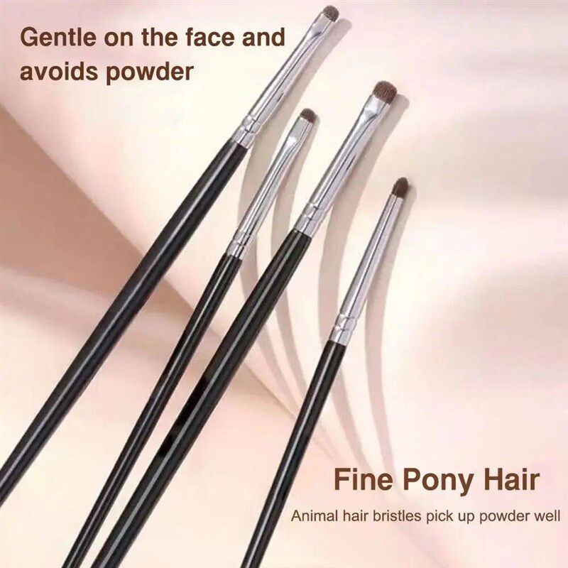 Soft Hairs Eye Makeup Brush Plastic Handle Small Tapered Bru - 实物图