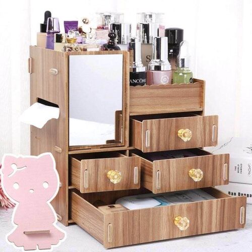 Wooden cosmetics storage box desZktop storagen box wooden