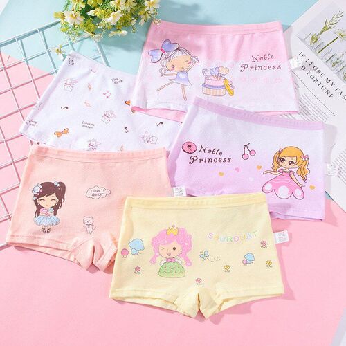 Girls Fine Spun Cotton NonClamping PP Square Underwear Short