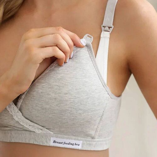 Maternity Lace Trim Nursing Bra Wireless Lingerie Breastfeed