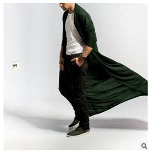 Thin Mens Mature Long Slim Long Windbreaker Casual Fashion