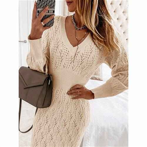 Warm long sleeved knitted sweater for new autumn womens