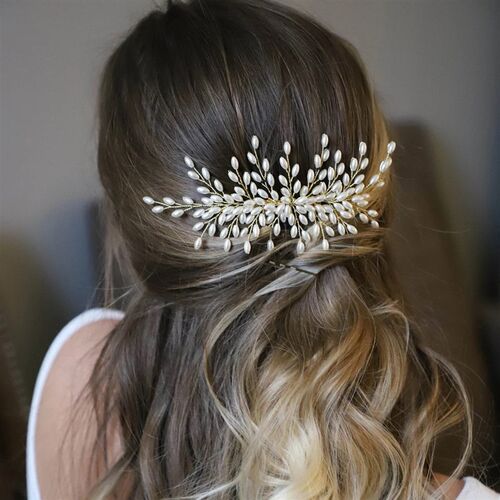 Korean Fashion Pearl Hair Combs Handmade Hairpins and Clips