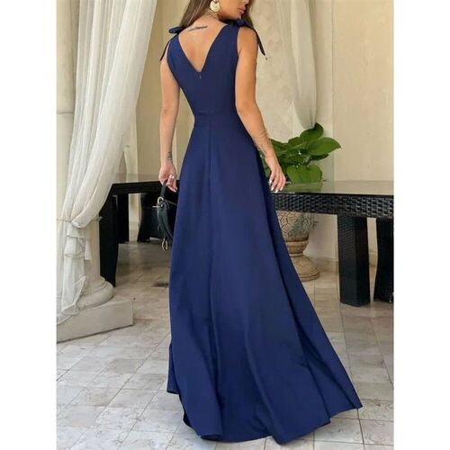 Spring Summer Elastic Waist Chiffon Dress Women Casual