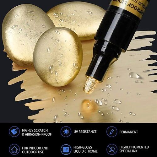 5/1pcs Chrome Pen Marker Mirror Waterproof Paint Repair For