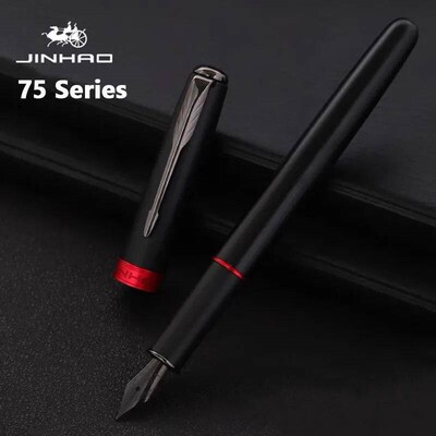 Jinhao 75 Metal Fountain Pen Black/Black Red Luxury Pens 0.5
