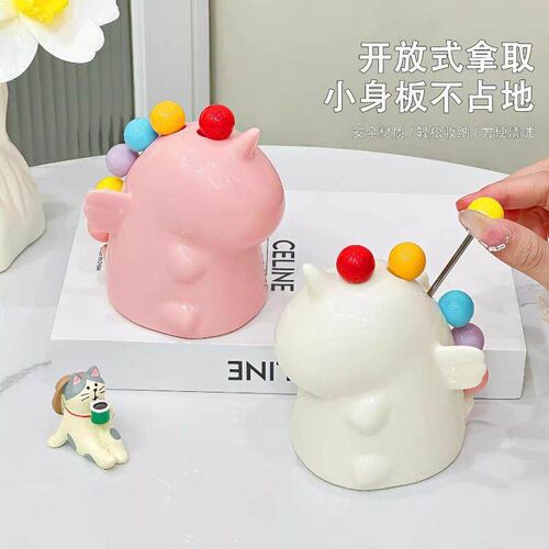 Cute Unicorn Fruit Fork Colorful Storage Ornament Creamy Sty