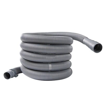 Extended flexible drain hose connector for a front-loading w