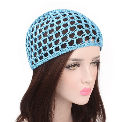 5pcs New Womens Mesh Hair Net Crochet Cap Solid Color Snood