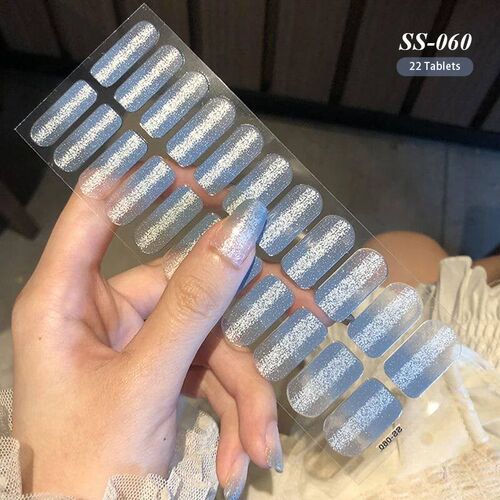 22Tips Nude Pink Glitter Nail er Red Heart Full ver Decals N
