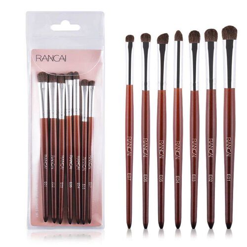 Pro 7pcs Eye Shadow Makeup Brushes Set Natural Hair Wood Han