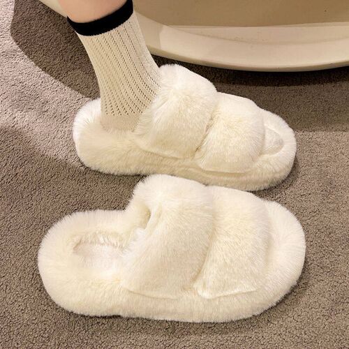 Winter Fluffy Slippers Women 2023 New House Home Fur Slipper