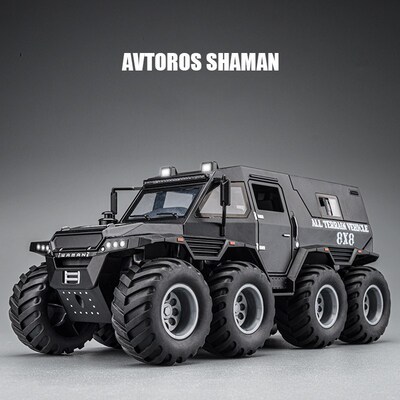 1:24 Russia Avtoros Shaman 8x8 ATV Armored Car Model Alloy T
