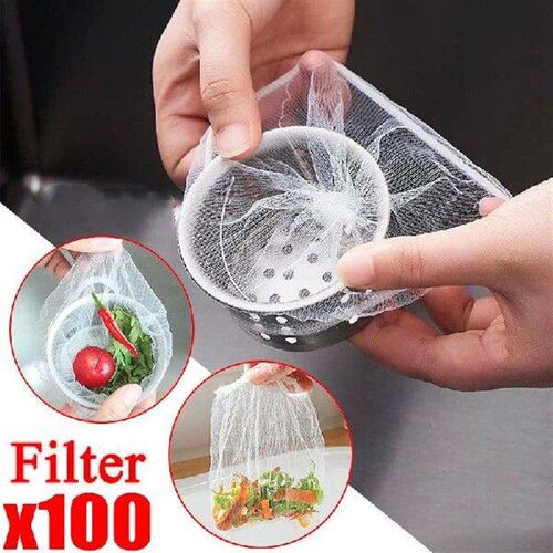 100Pcs Disposable Kitchen Sink Strainer Bags Sewer Drain