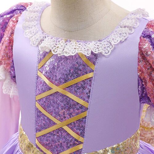 Rapunzel Princess Girl Dress Cosplay Tangled Halloween Party