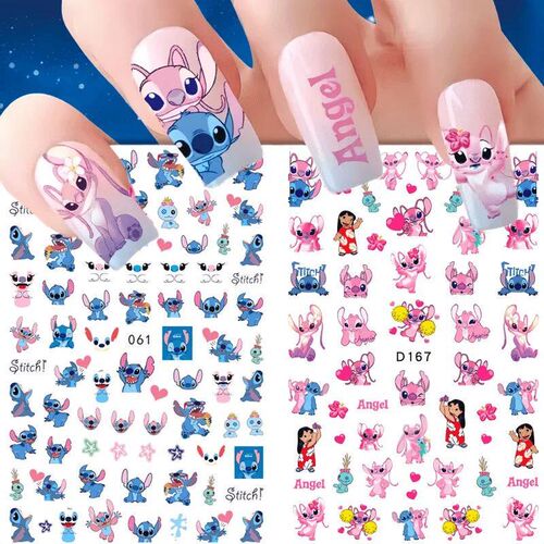 1PCS  Cartoon Stitch Nail ers Mickey Minnie Nail Art Supplie