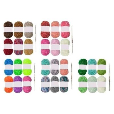 120 Yards Sparkling Scrubby Yarn for Crocheting Dishcloth