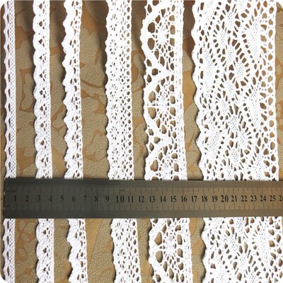 5 Meter/roll White Lace Trim Cotton Embroidered Lace Ribbon