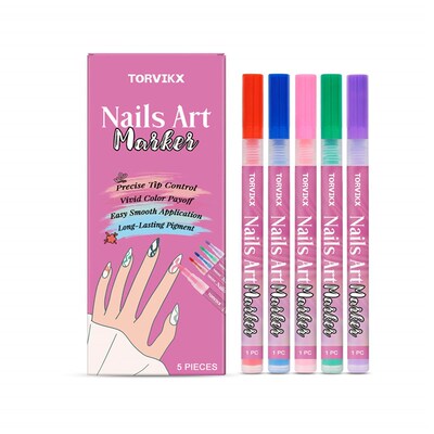 TORVIKX Nail Art Graffiti Pen - Vibrant Colors, Easy to Use,
