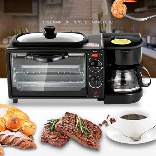 3-In-1 Breakfast Station, Includes Coffee Maker, Non-Stick G