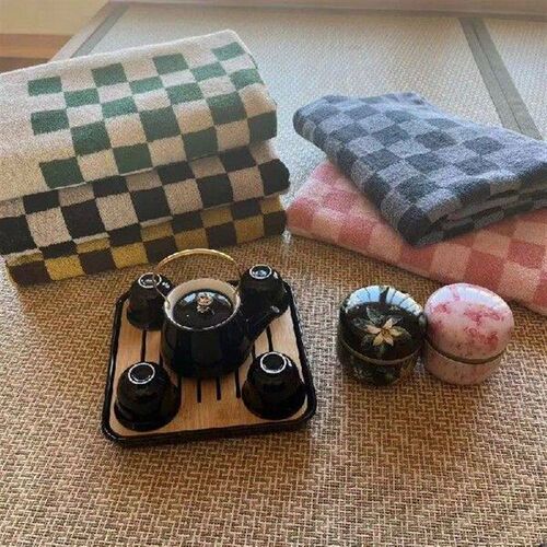 Retro Color Matching Long-Staple Cotton Skin-Friendly Towel