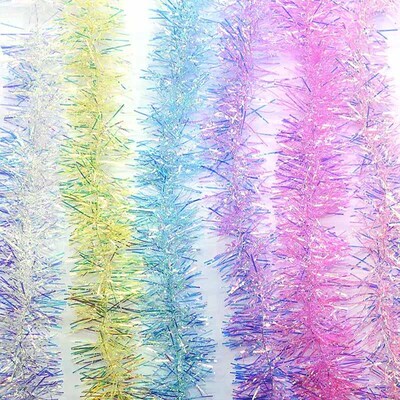 2M 3cm/5cm Rainbow Color Foil Foil Rattan Tinsel Streamer Ch