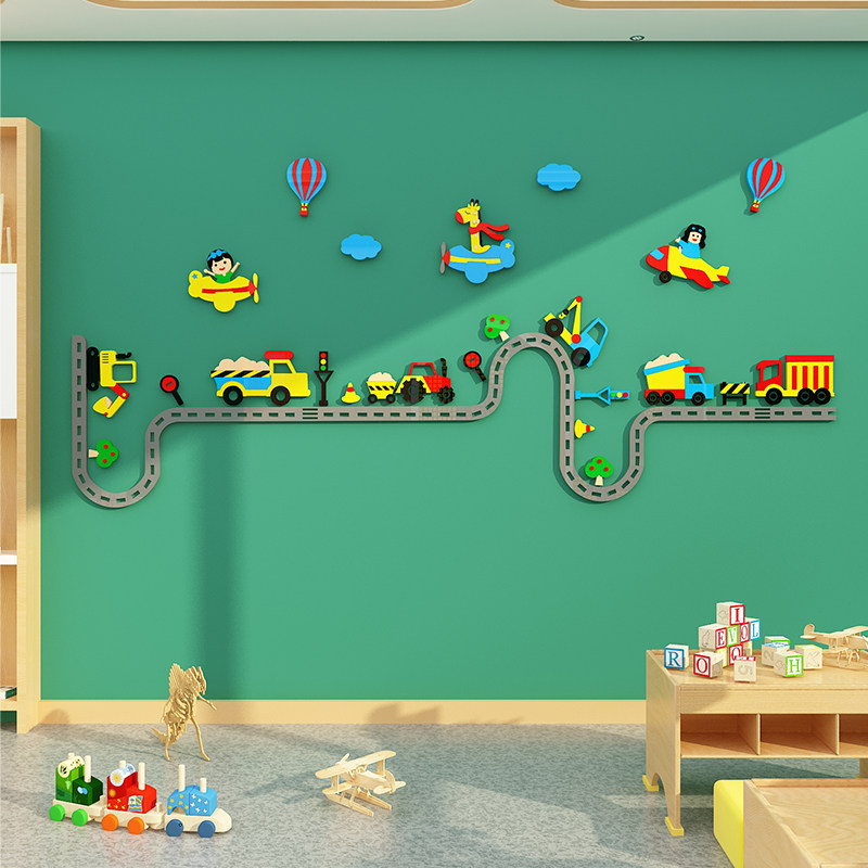 儿童区房间布置装饰男孩卧室墙面床头背景贴纸画出租屋小改造,家居饰品,文化墙贴,淘宝优惠券,粉丝福利购,淘宝优惠卷