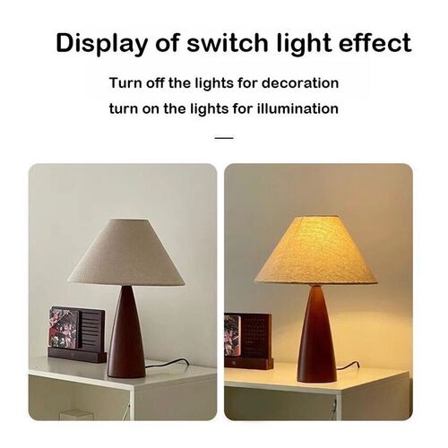 Solid Wood Retro fabric desk lamp Indoor decor Atmosphere Be