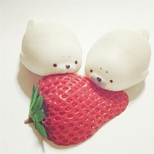 Cute Soft White Seal Sress Relieve Squeeze Healing Toy Kids