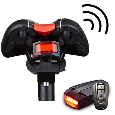 Bicycle Rear Light + Anti-theft Alarm USB Charge Wireless Re