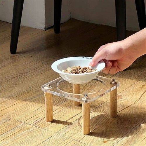 Single/Double Bowl Cat Bowl with Acrylic Stand Increased