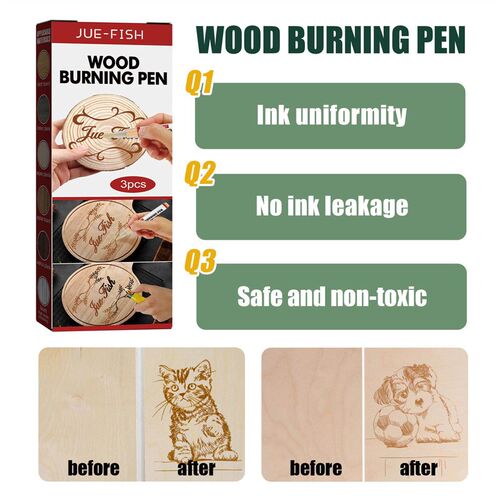 Jue-Fish Wood Burning Pen Set, Childrens DIY Pyrography Pen