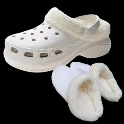 1 Pair Winter Warm Pluh Inole Shoe Charm for Croc Hole Shoe