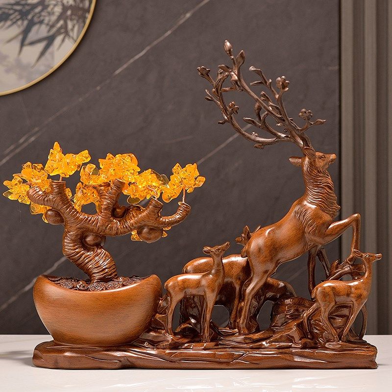 招财进宝鹿摆件家居饰品客厅工艺品玄关电视柜酒柜装饰品乔迁礼品,家居饰品,桌面摆件,淘宝优惠券,粉丝福利购,淘宝优惠卷